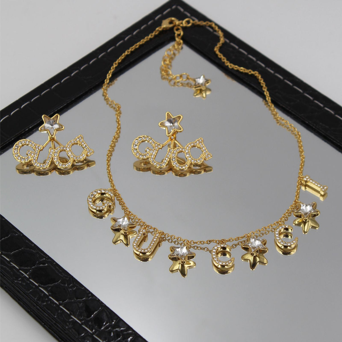Gucci Star and Crystal Logo Jewelry Set