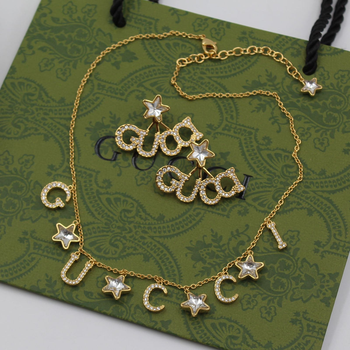 Gucci Star and Crystal Logo Jewelry Set