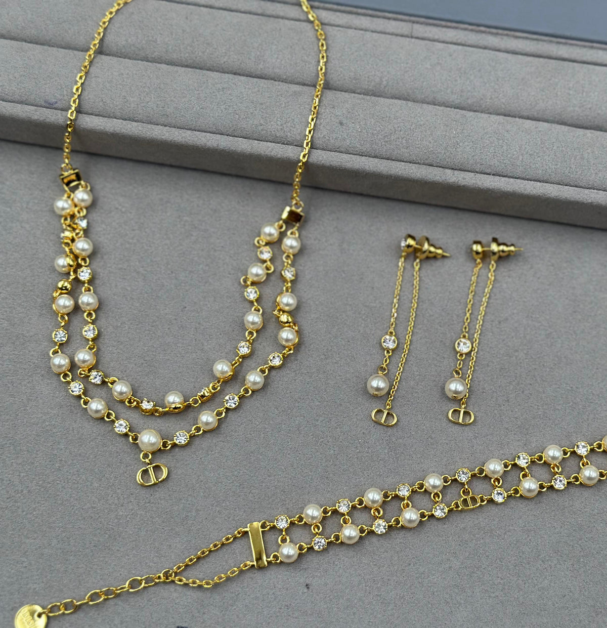 Dior Butterfly and Pearl Jewelry Set