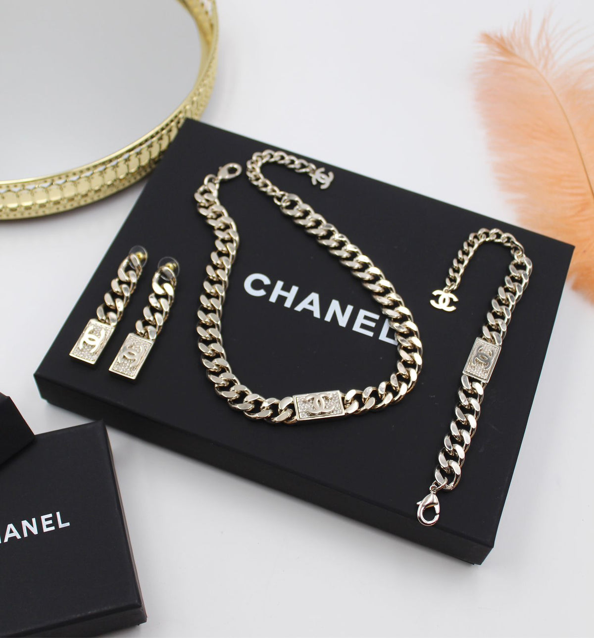 Chanel Necklace and Earrings Set
