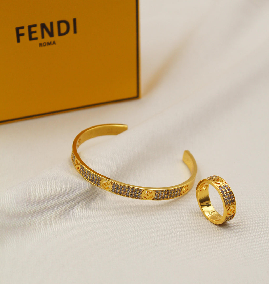 Fendi F Is Fendi Crystal Station Bracelet
