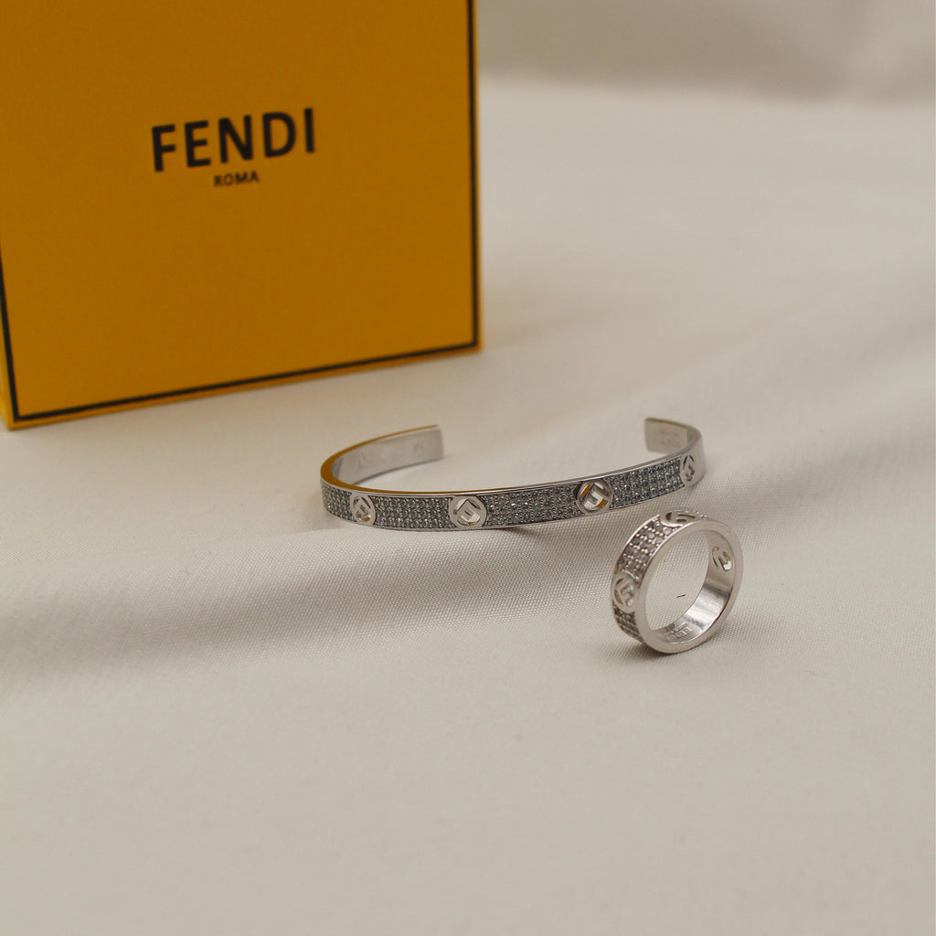 Fendi F Is Fendi Crystal Station Bracelet