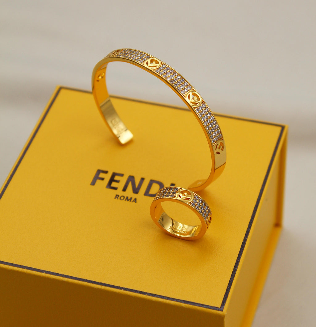 Fendi F Is Fendi Crystal Station Bracelet