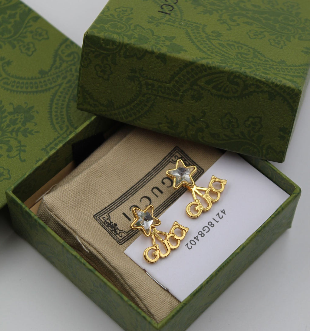 Gucci Star and Logo Ear Jacket Earrings