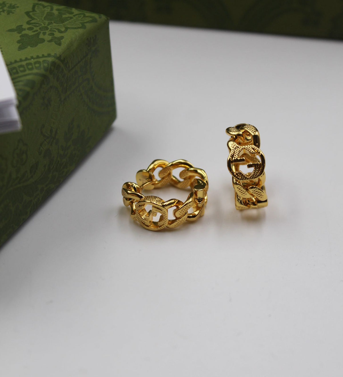 Gucci Interlocking G Chain Hoop Earrings