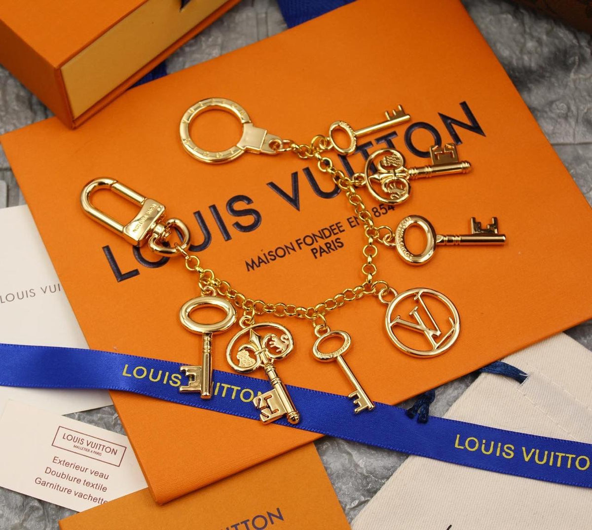 LV Initials Bag Charm and Key Holder