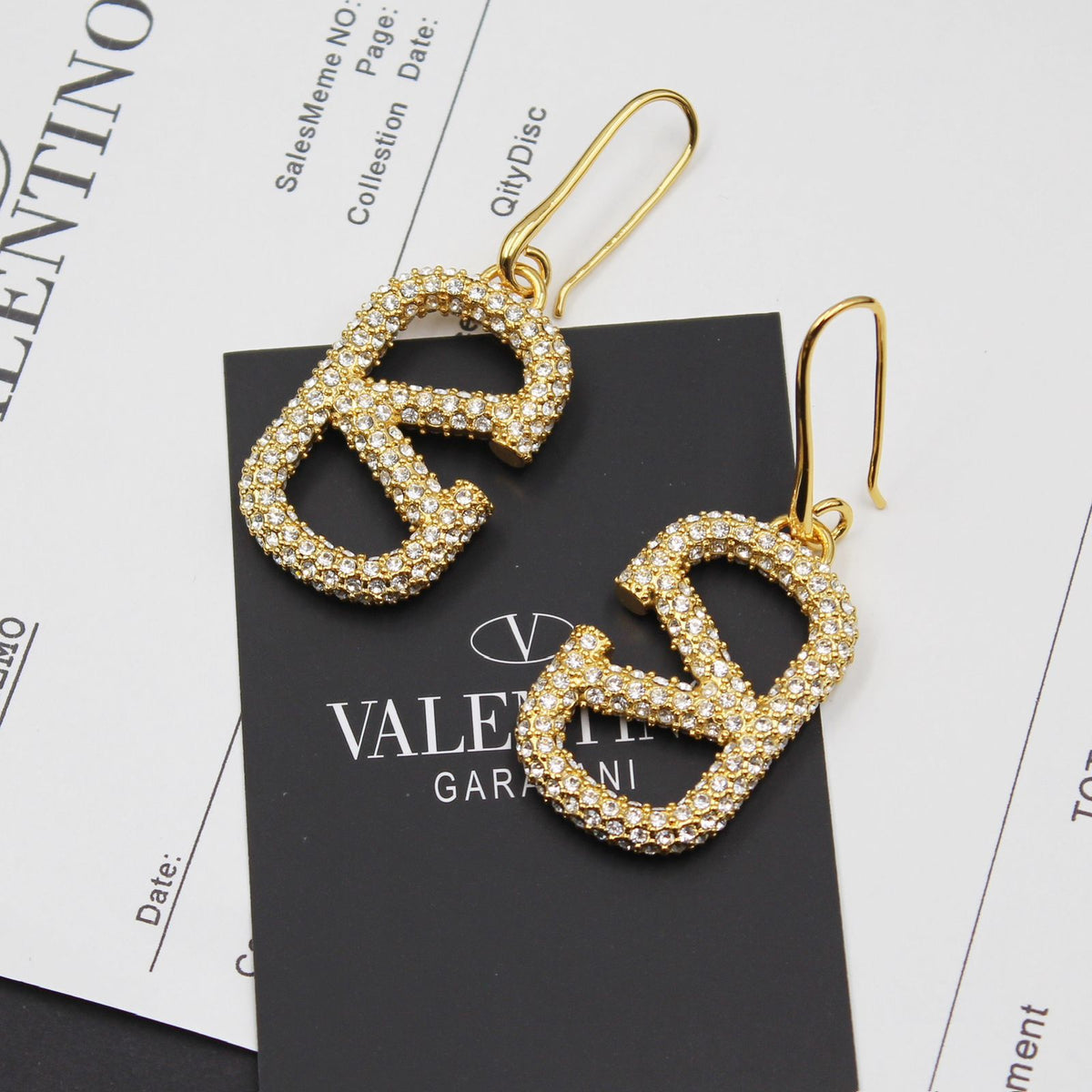Valentino Garavani VLogo Signature Crystal Drop Earrings