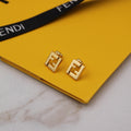 Fendi FF Enamel Stud Earrings