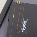 YSL Monogram Chain Necklace & Earrings Set