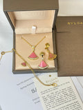 BVLGARI Divas' Dream-Tone Mother-of-Pearl Necklace and Earrings Set