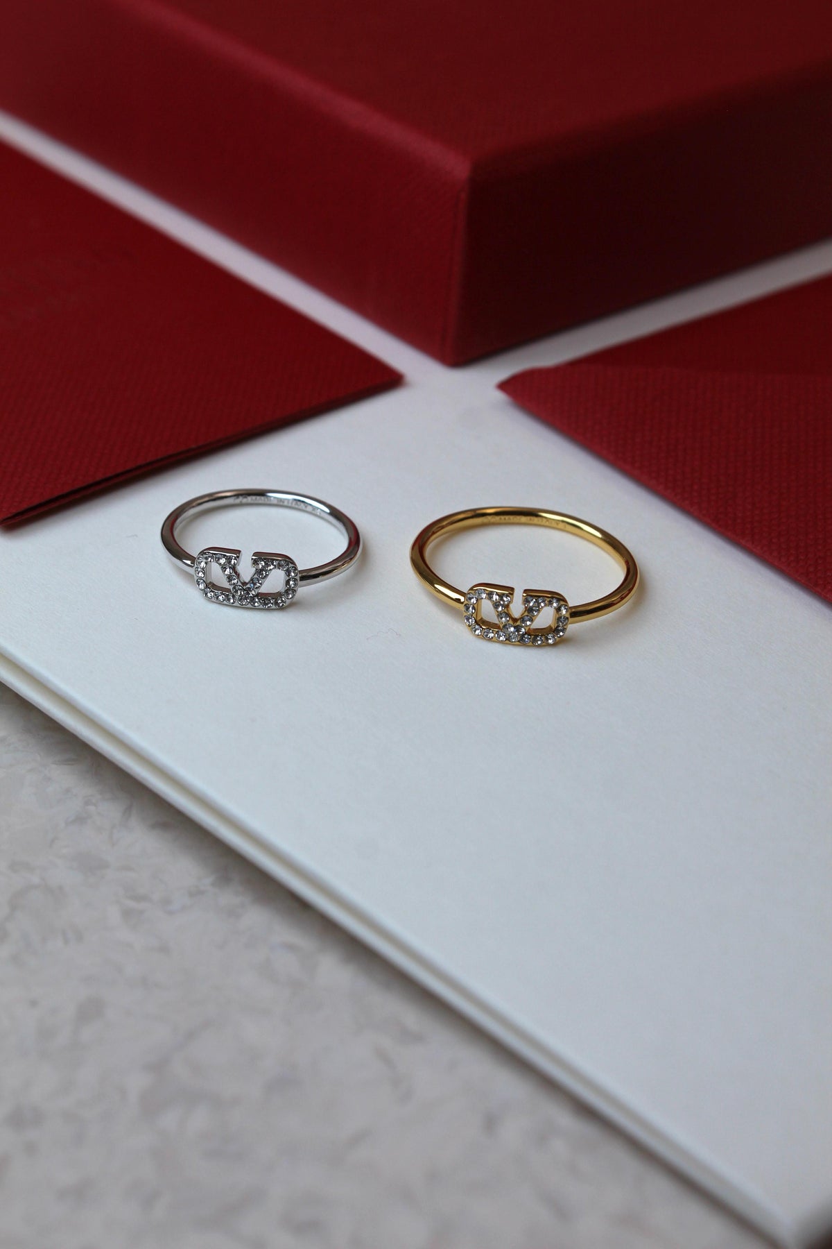 Valentino Garavani VLogo Signature Crystal Ring