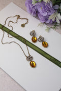 Gucci Interlocking G Crystal and Amber Stone Jewelry Set