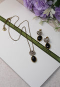 Gucci Interlocking G Crystal and Amber Stone Jewelry Set