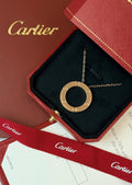 Cartier Rose Gold Tone Screw Circle Necklace