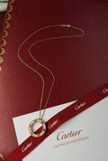 Cartier Rose Gold Tone Embellished Screw Circle Necklace