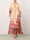 Zimmermann Awaken Plunge Maxi Dress Ivory Floral Online