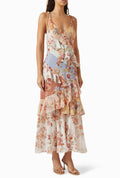 Zimmermann Multicolour Awaken Frill Slip Dress