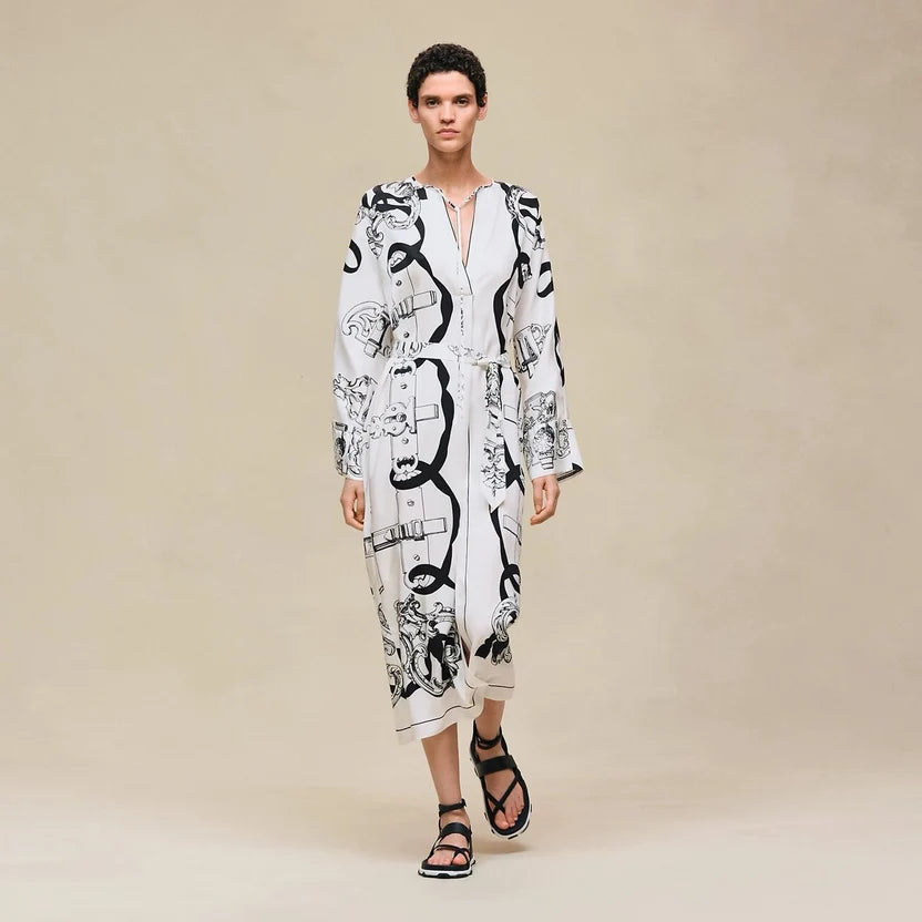 Hermès "Ferronnerie Remix" caftan Blanc Nacre