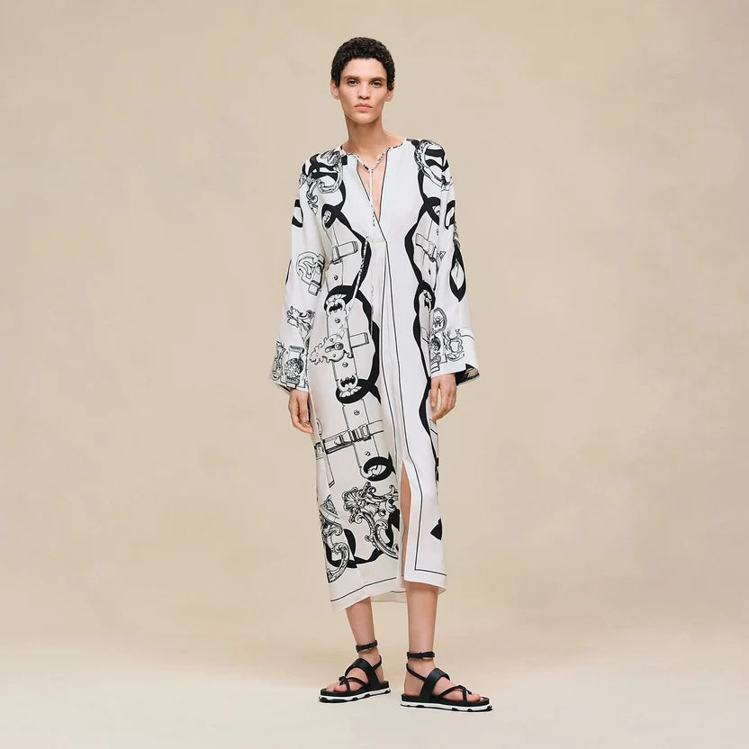 Hermès "Ferronnerie Remix" caftan Blanc Nacre