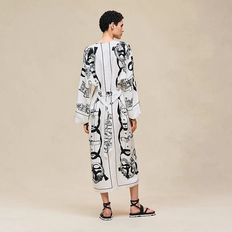 Hermès "Ferronnerie Remix" caftan Blanc Nacre