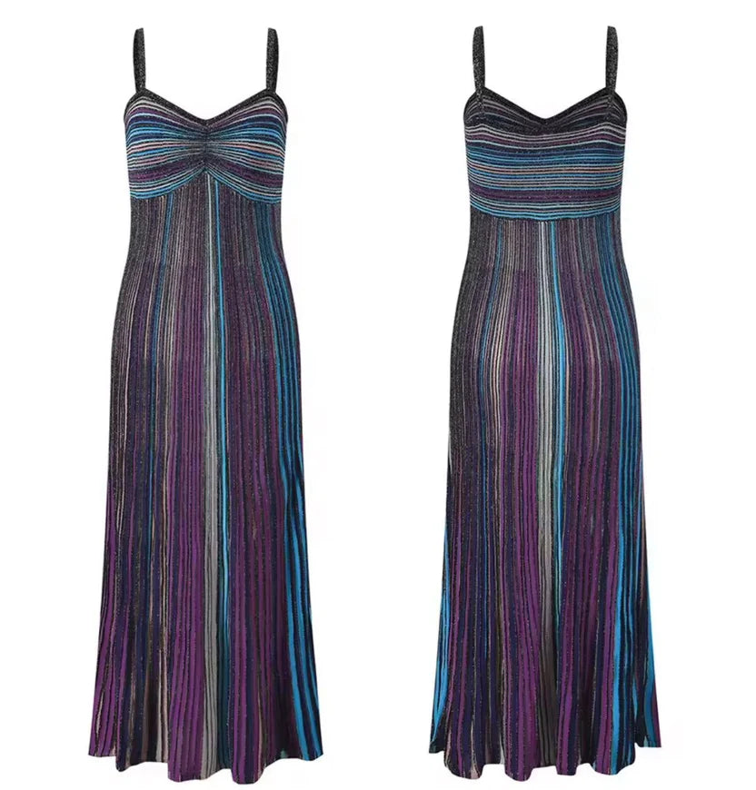 Missoni Blue Sequin-embellished Sleeveless Maxi dress