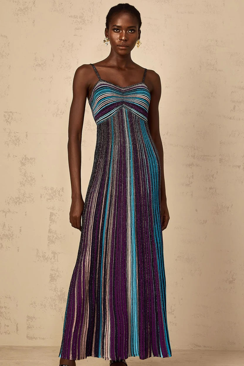 Missoni Blue Sequin-embellished Sleeveless Maxi dress