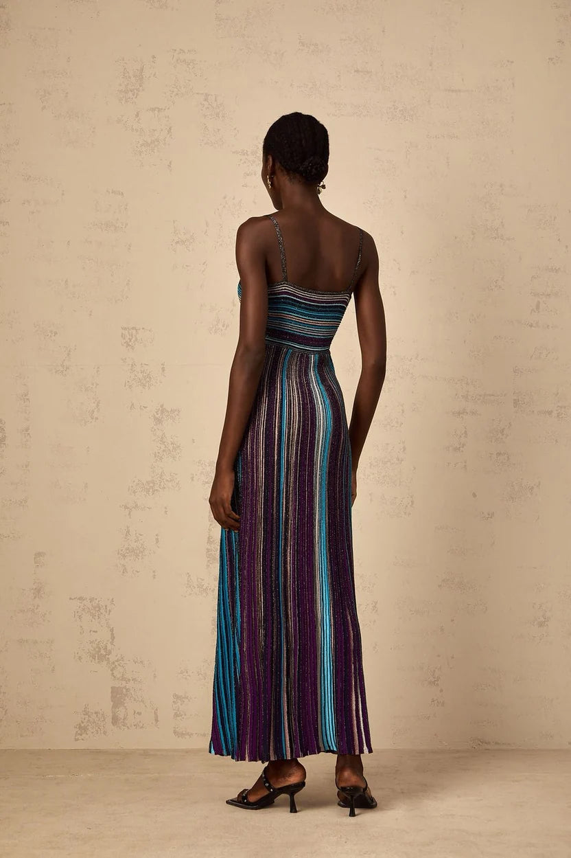 Missoni Blue Sequin-embellished Sleeveless Maxi dress
