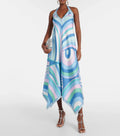PUCCI Iride-Print Halterneck Silk Dress