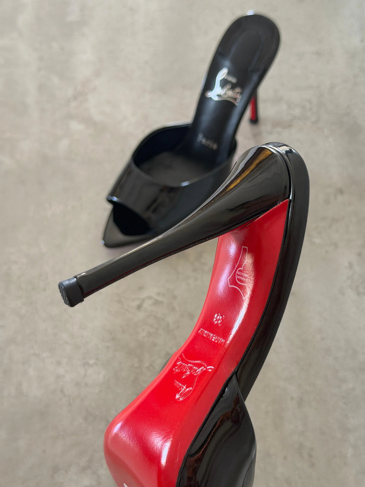 Christian Louboutin Black Me Dolly 100 Mule Sandals