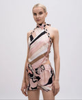 PUCCI - Pink striped silk top