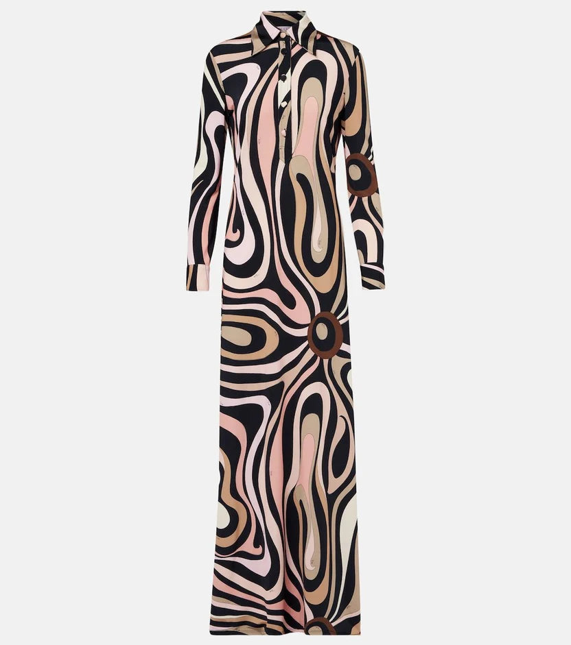 Pucci Multicolour Vivara Printed Kaftan in Silk