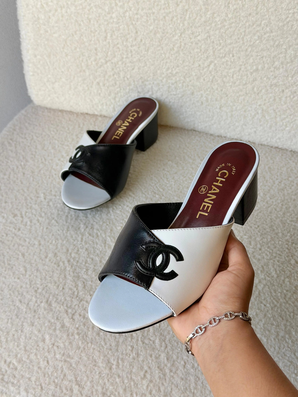 Chanel Leather CC Sandals