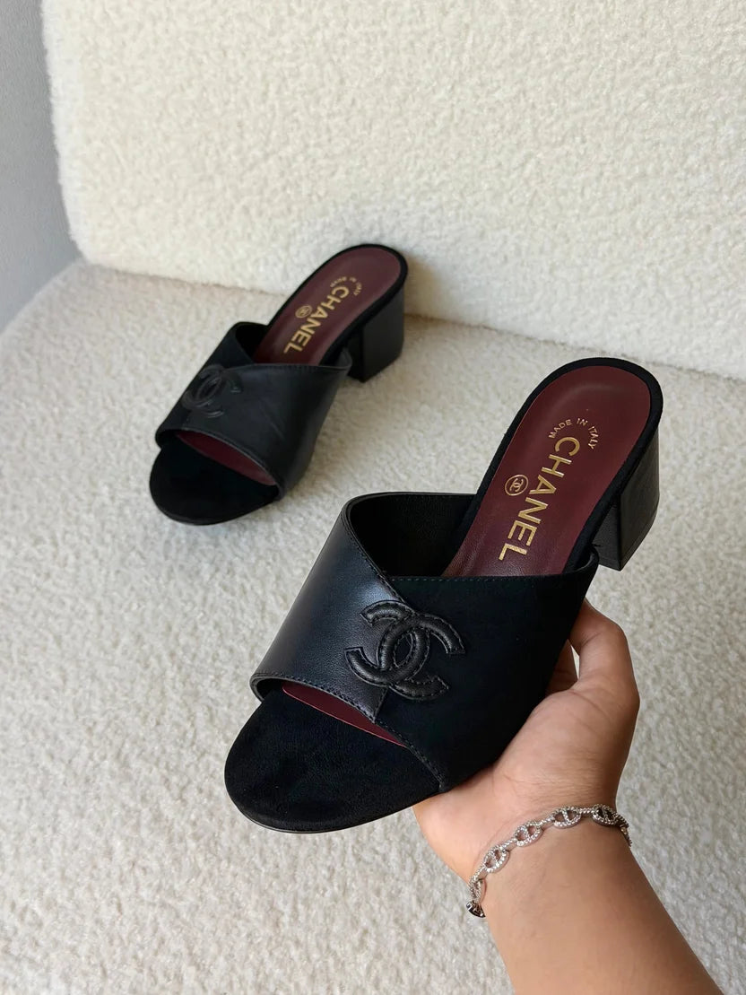 Chanel Leather CC Sandals