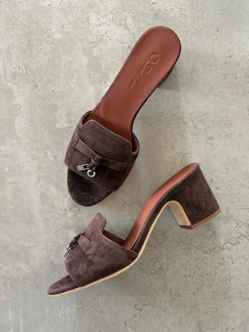 Loro Piana Summer Charms 55 Mule Sandals in Suede Goatskin
