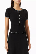 Buy SANDRO Black Cropped Beaded Cardigan