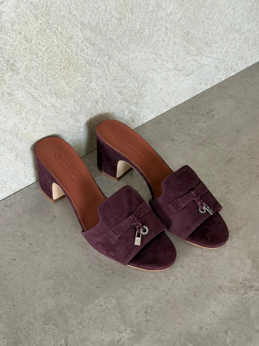 Loro Piana Summer Charms 55 Mule Sandals in Suede Goatskin