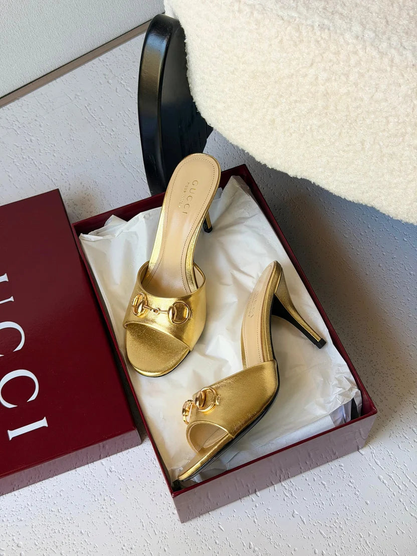 Gucci Horsebit Heeled Mules