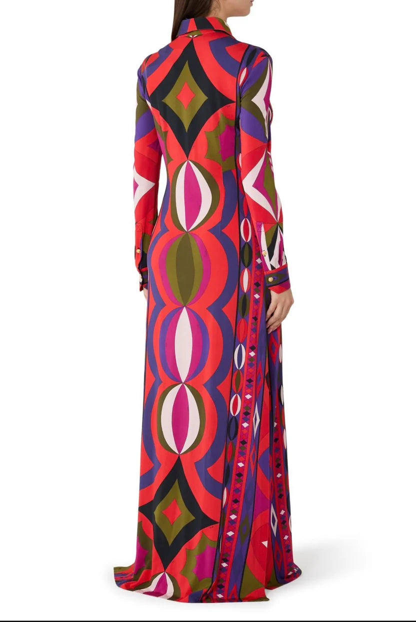 PUCCI Printed satin maxi dress