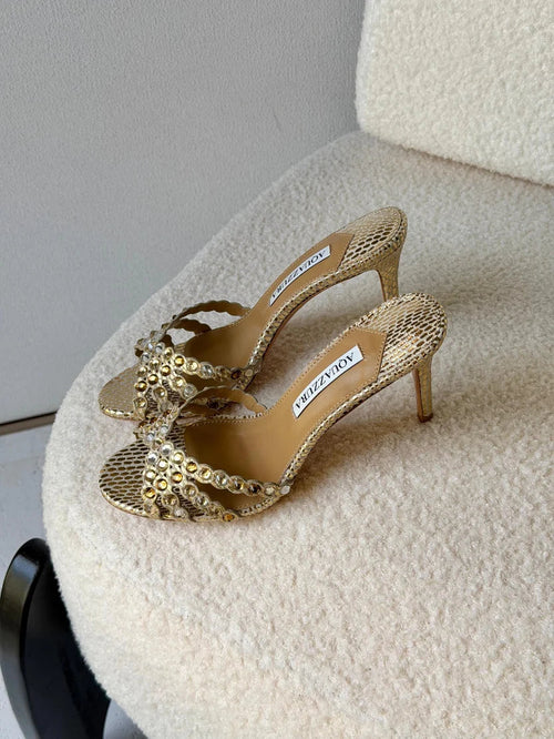 Aquazzura Tequila 75 mules - Gold / 36