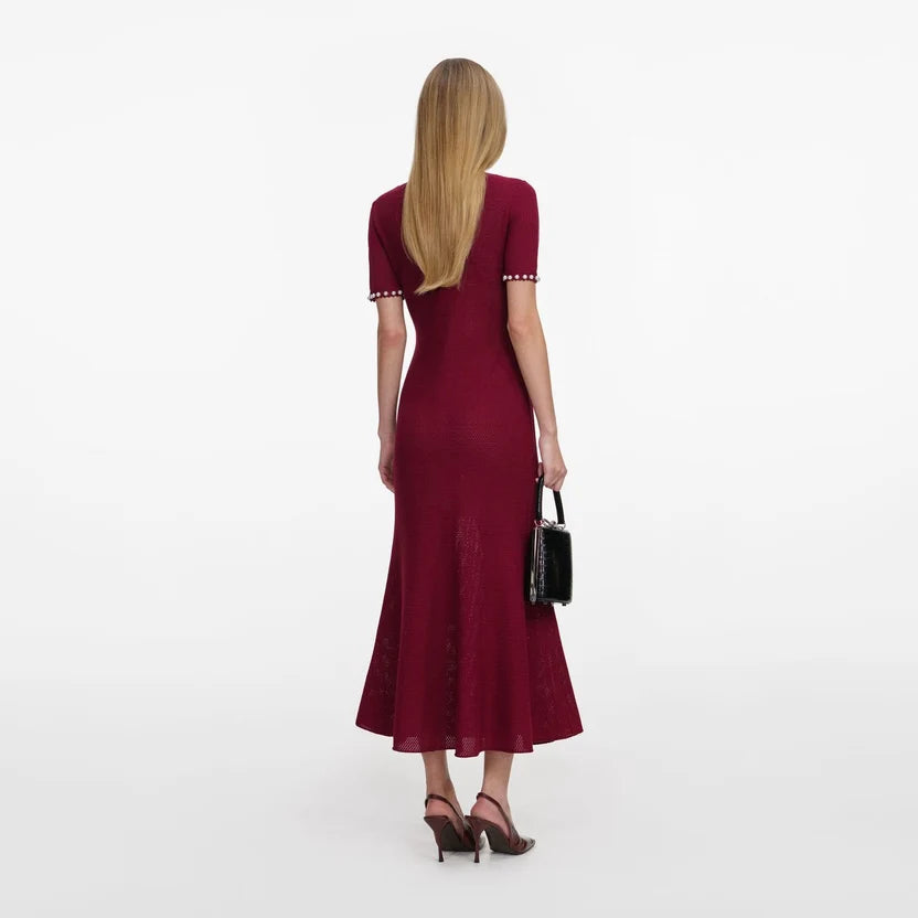 Self-Portrait Button Embellished Midi Dress |