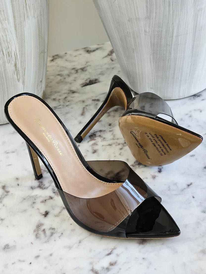 Gianvito Rossi Black Elle 105 Mule