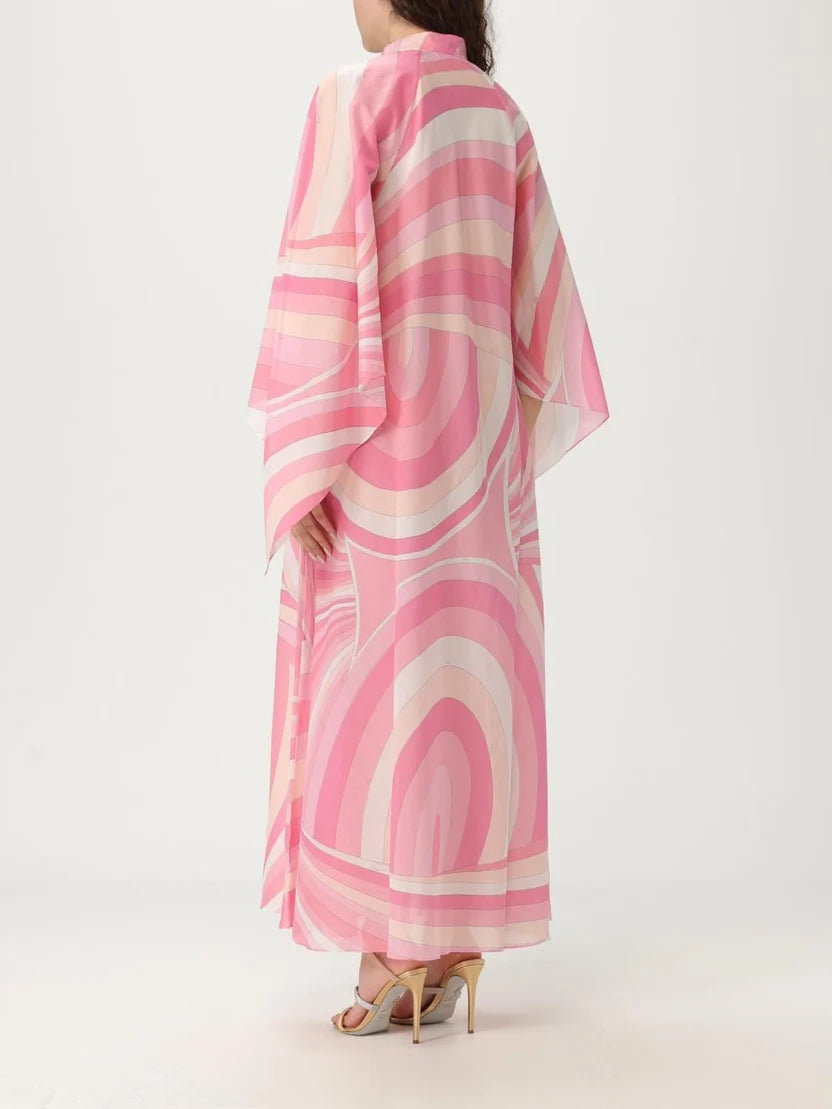pPucci Pink Iride-print Kaftan in Cotton-