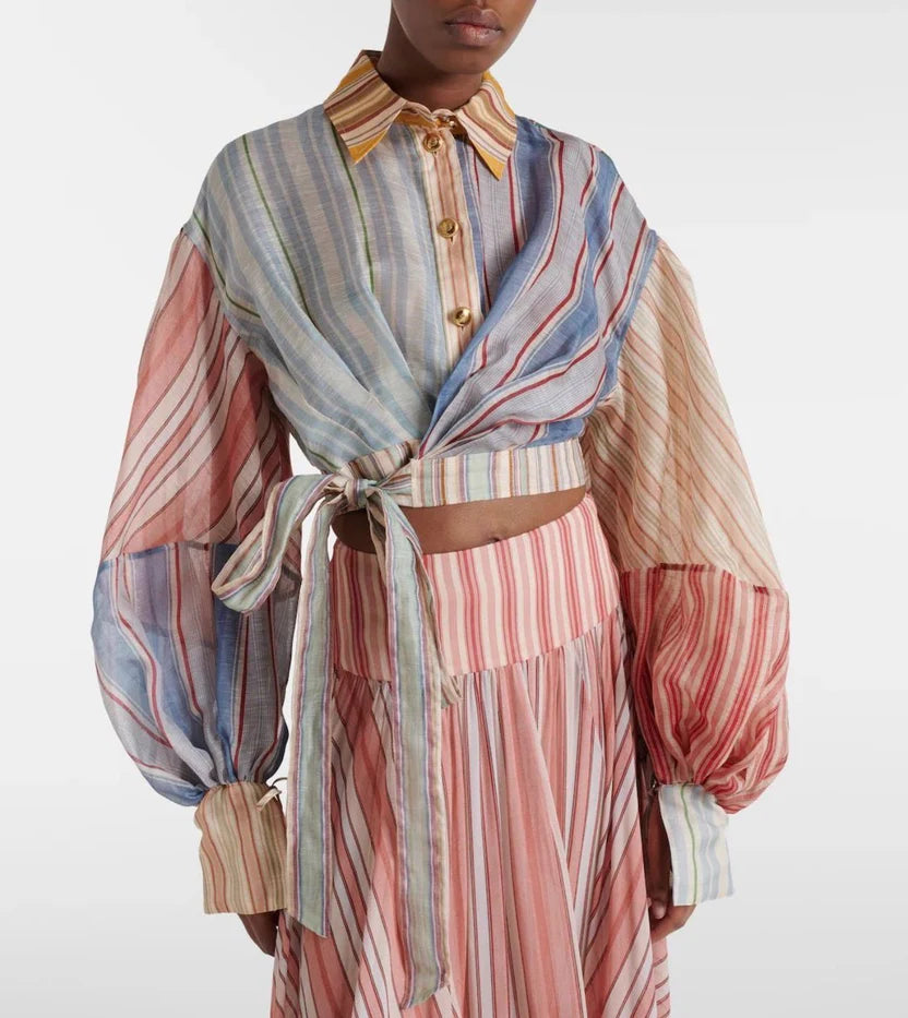 ZIMMERMANN Rebellion Striped Midi Dress