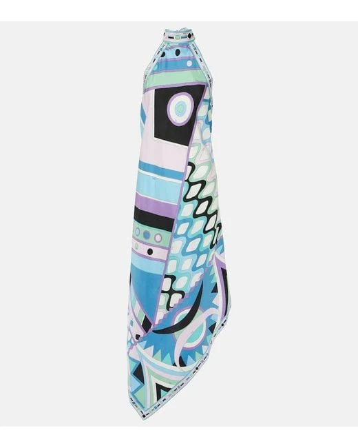 Pucci Neutral Stella-print Asymmetrical Dress