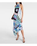Pucci Neutral Stella-print Asymmetrical Dress