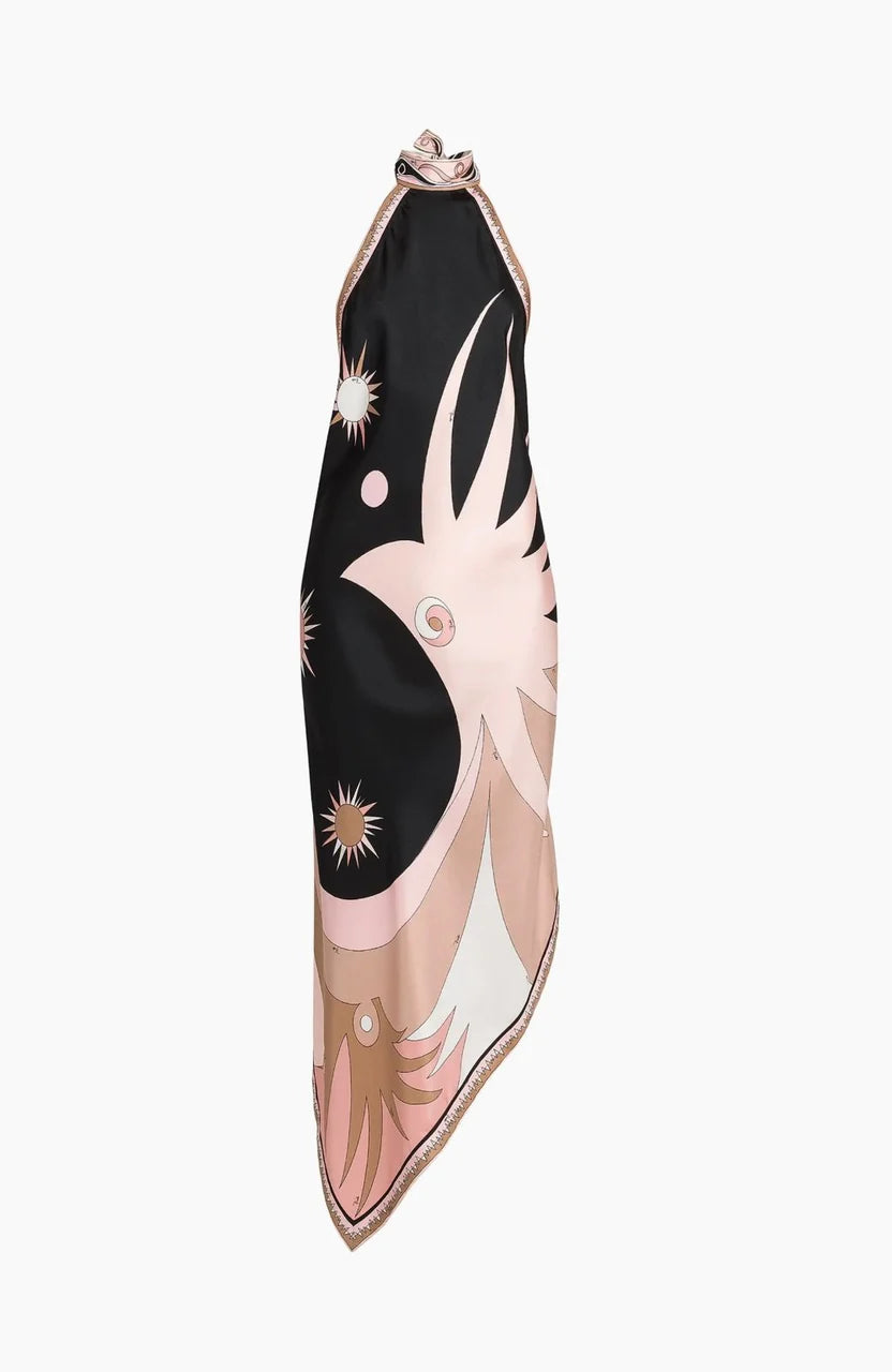 Pucci Neutral Stella-print Asymmetrical Dress