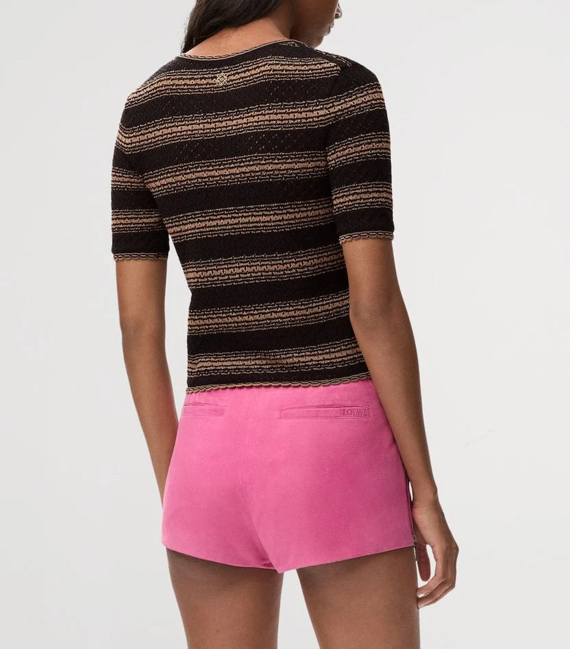 LOEWE Black x Paula's Ibiza Stripe Short-Sleeve Sweater