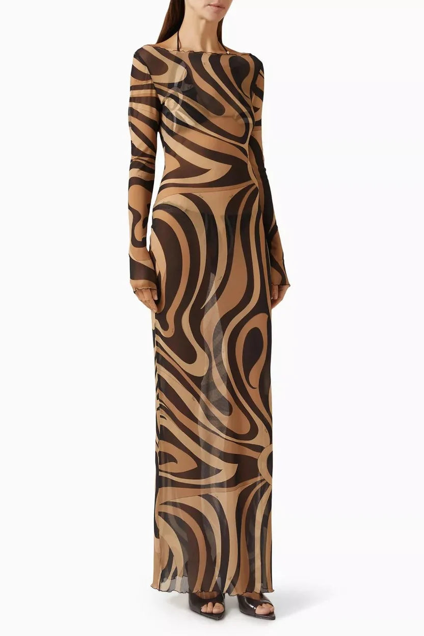 Pucci Neutral Printed Dress