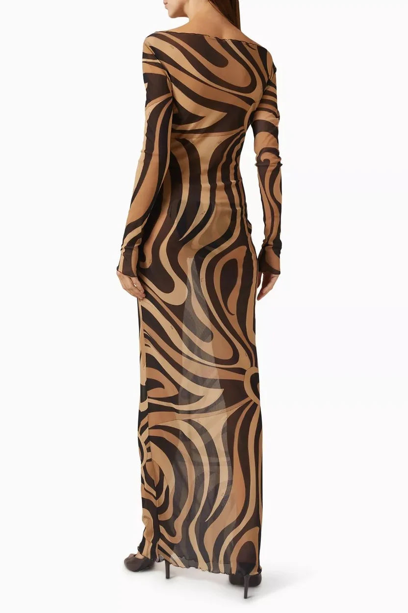 Pucci Neutral Printed Dress