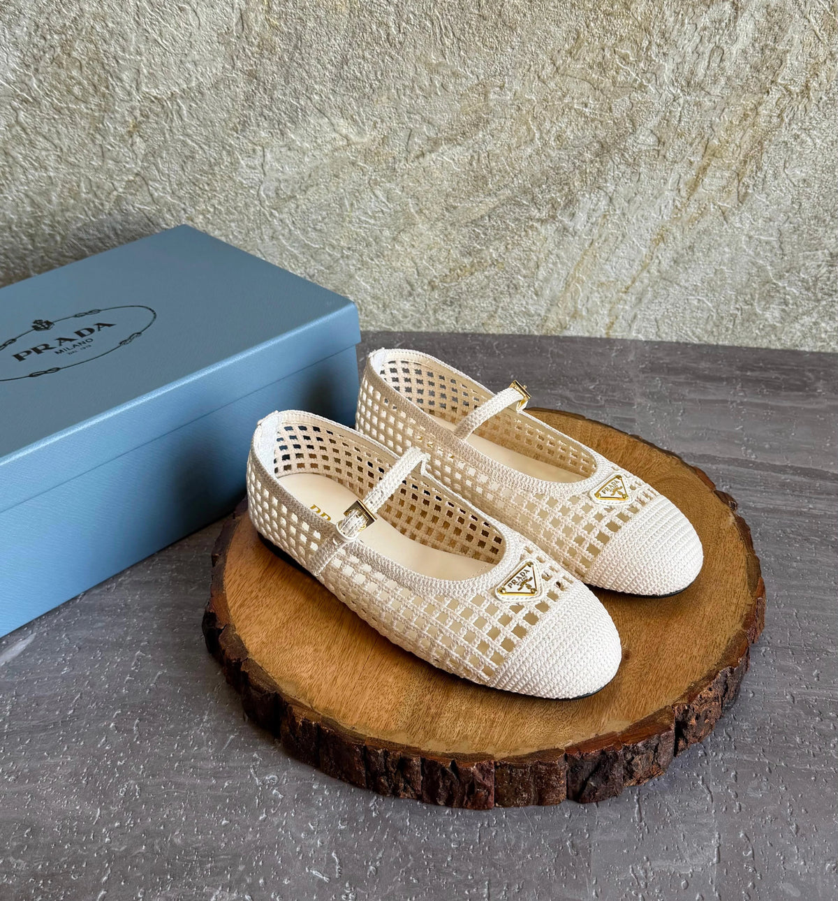 Prada Mesh Fabric Ballerinas